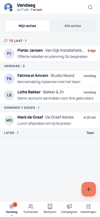 Finetime op de telefoon: dezelfde acties in de mobiele weergave